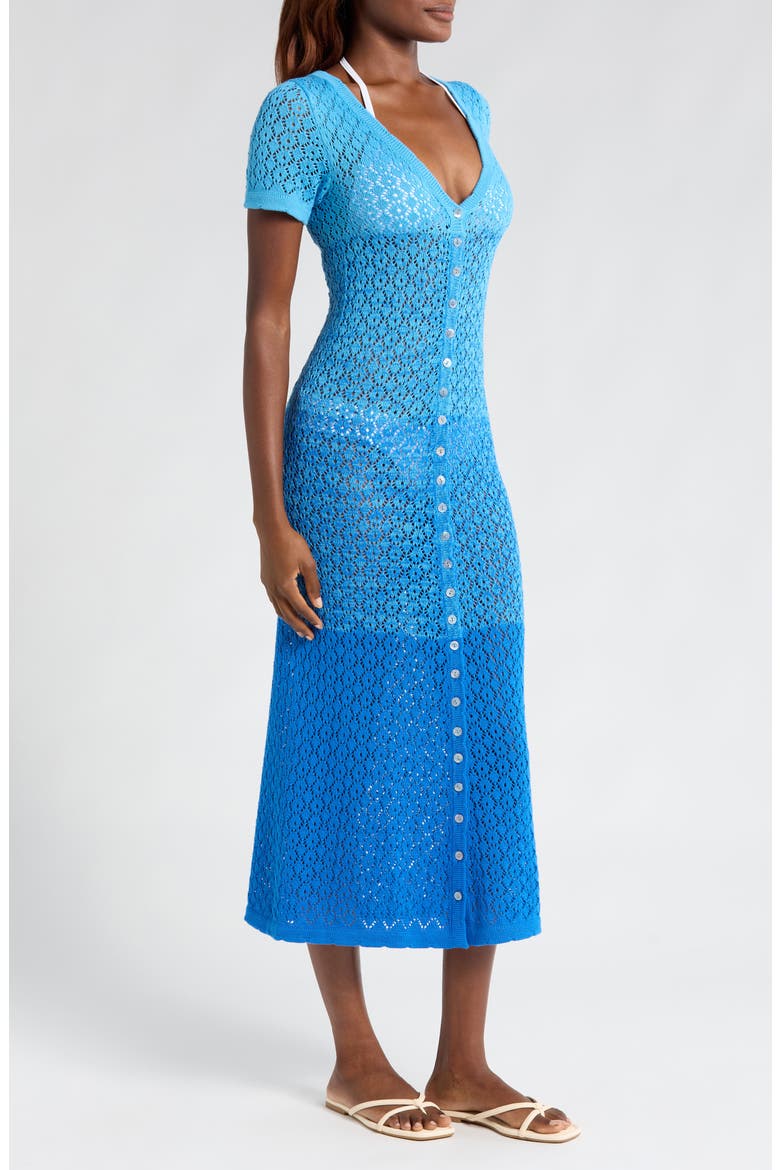 Alexandra Short Sleeve Cover-Up Dress, Alternate, color, BLUE