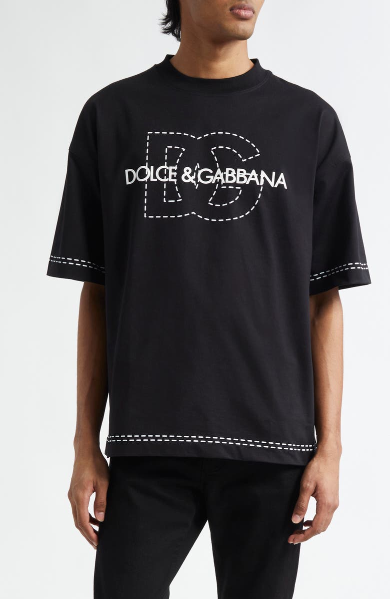 Dolce&Gabbana Stampa Logo Graphic T-Shirt, Main, color, N0000 Nero