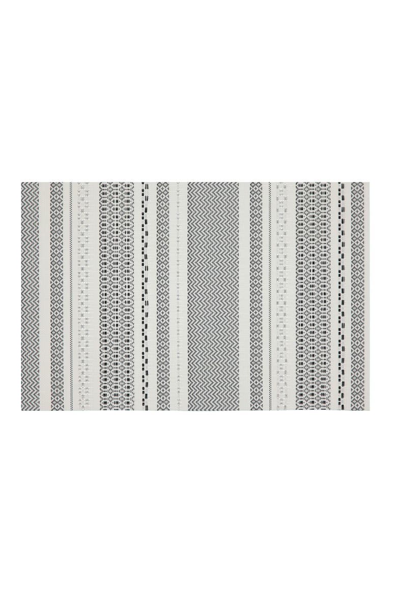 Set of 6 Vinyl Placemats, Main, color, AZTEC DESIGN GLITTER BLACK