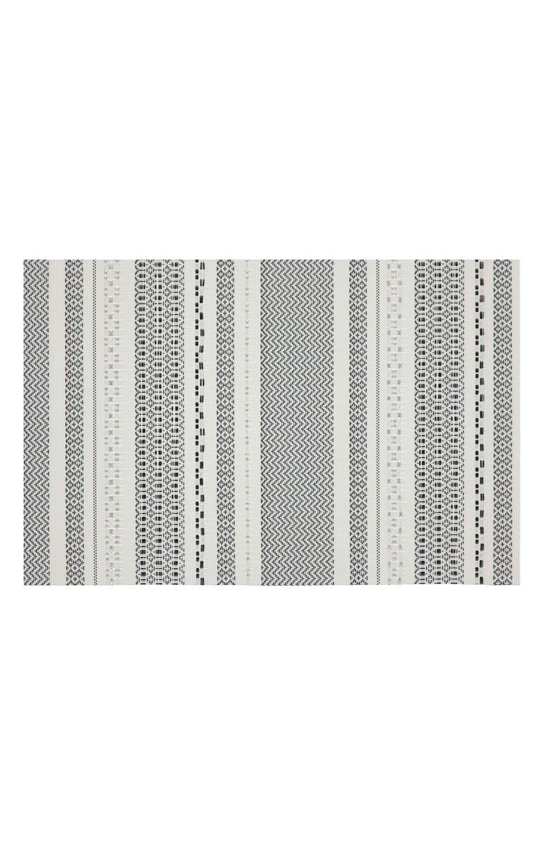 DAINTY HOME Set of 6 Vinyl Placemats, Main, color, Aztec Design Glitter Black