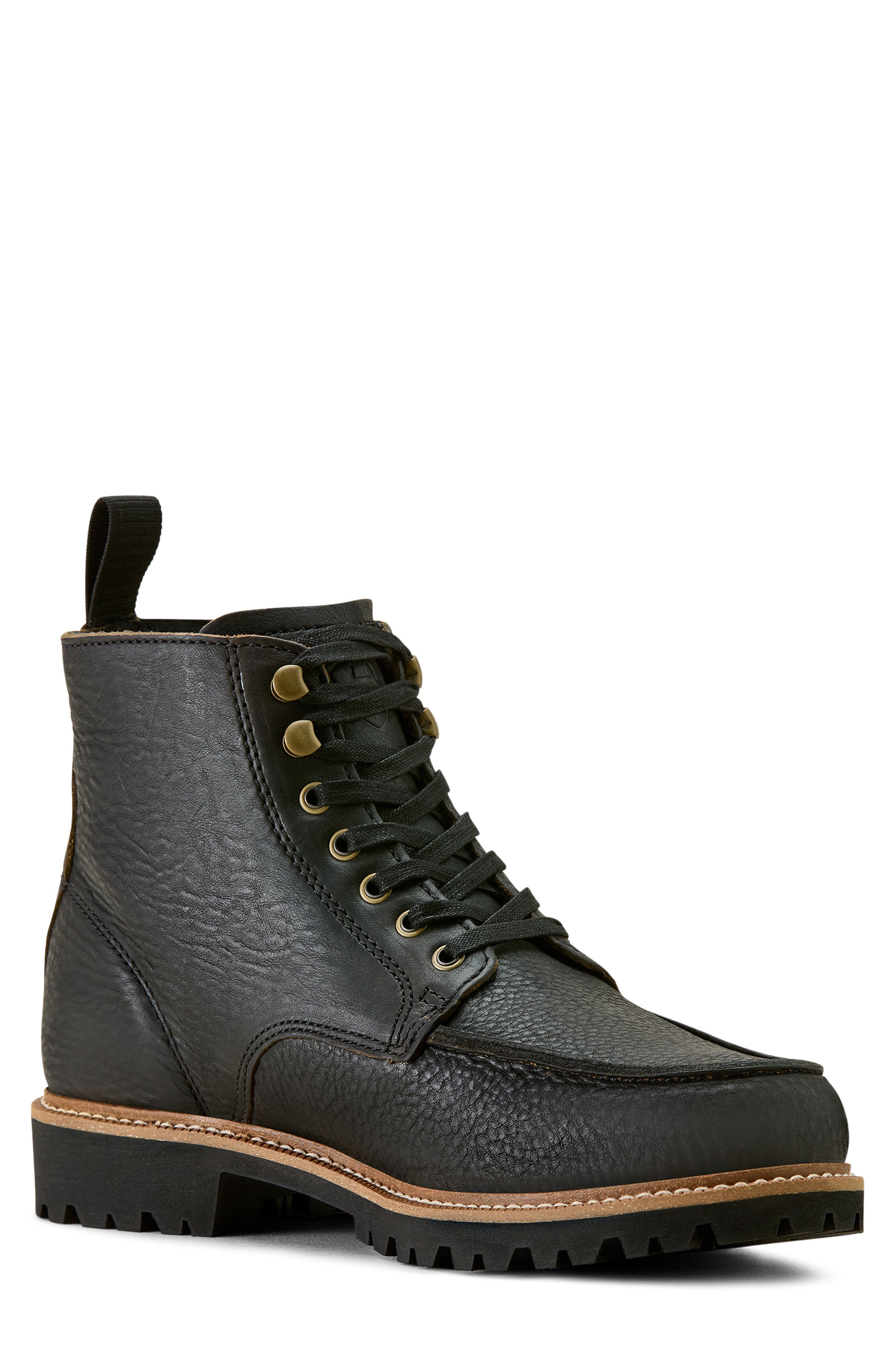 Split Rock Leather Boot, Alternate, color, BLACK