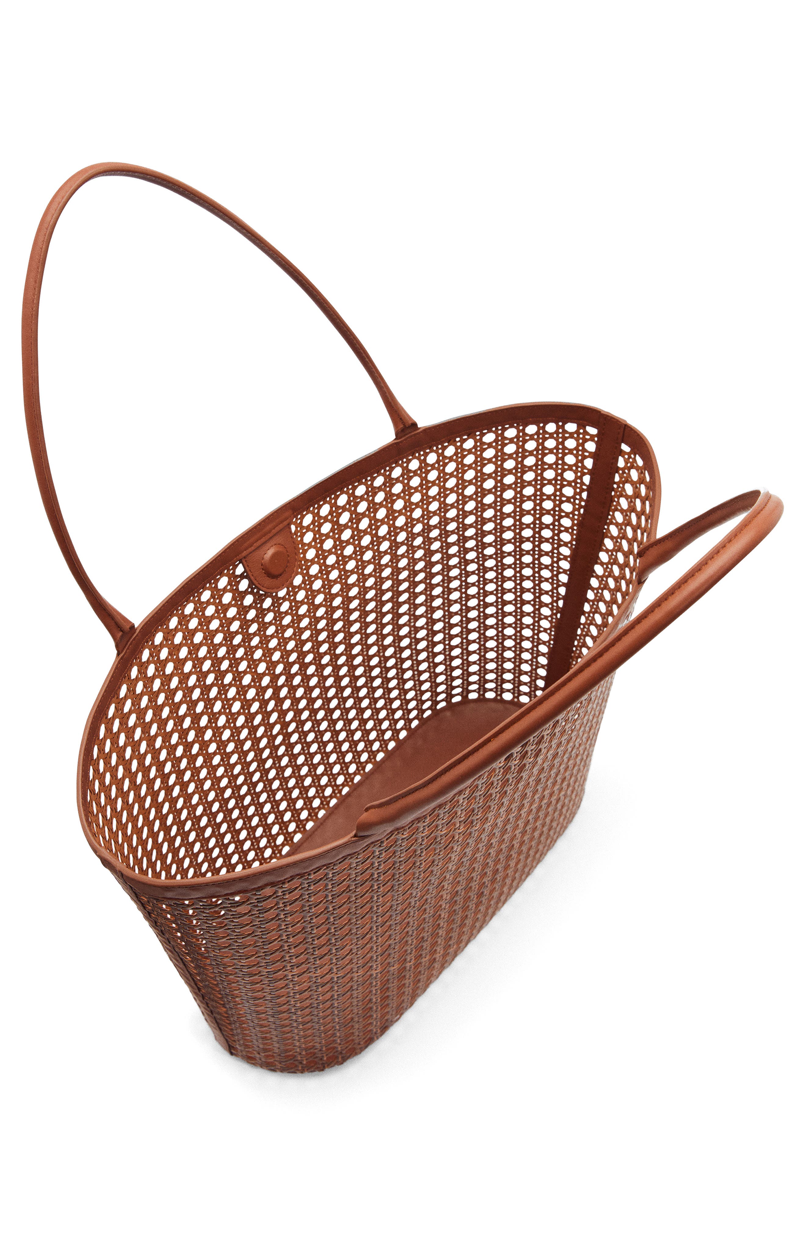 Reformation Isabella Woven Rattan Tote, Alternate, color, 