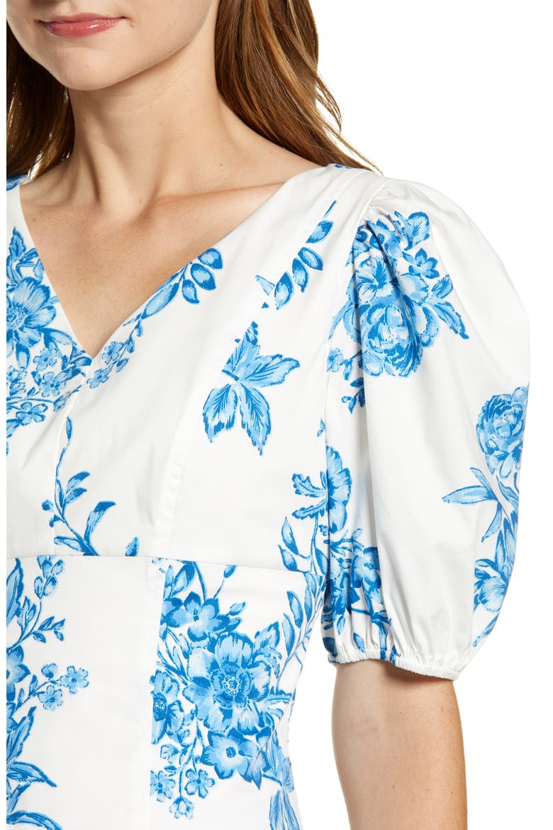 Puff Sleeve Top, Alternate, color, BLUE AIR MED BOUQUET