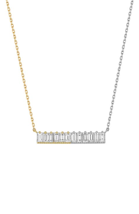 Gatsby Baguette Diamond Bar Pendant Necklace (Online Trunk Show)
