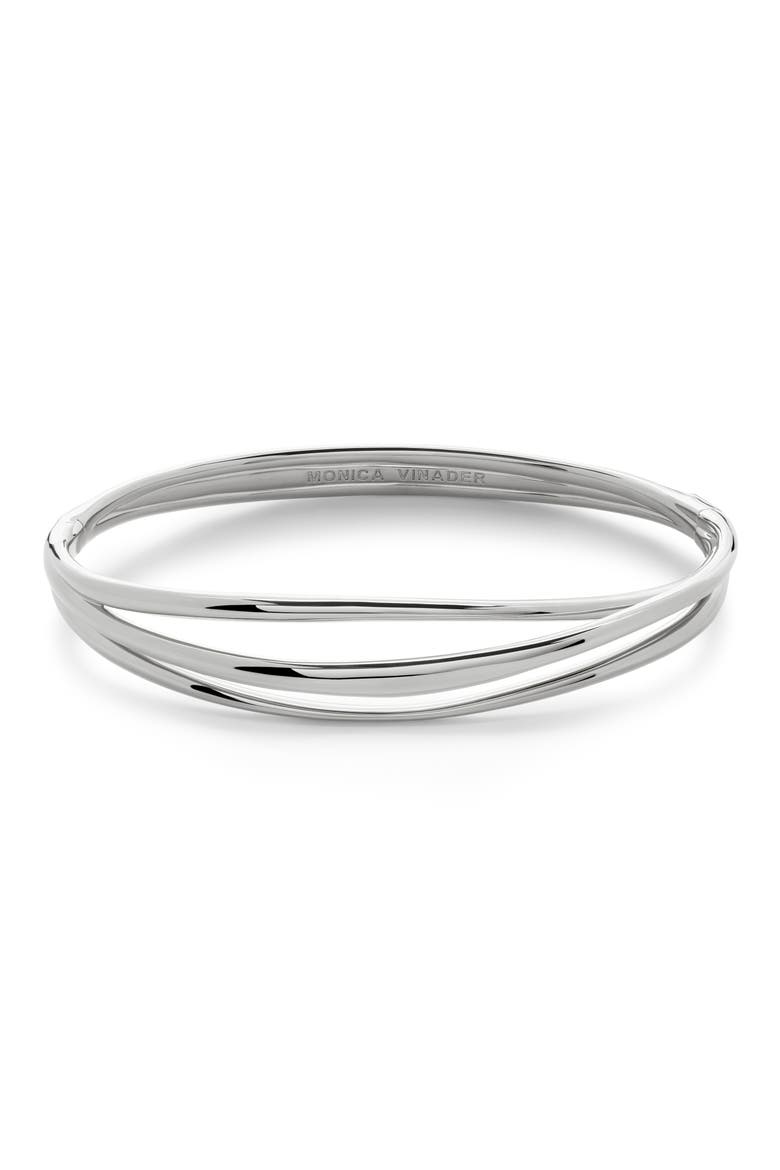 Nura Wrap Bangle, Main, color, STERLING SILVER