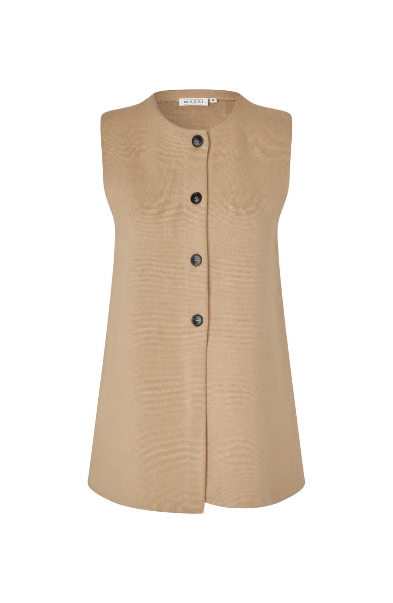 Masai Copenhagen MaLinbine Longline Sleeveless Cardigan, Alternate, color, Incense