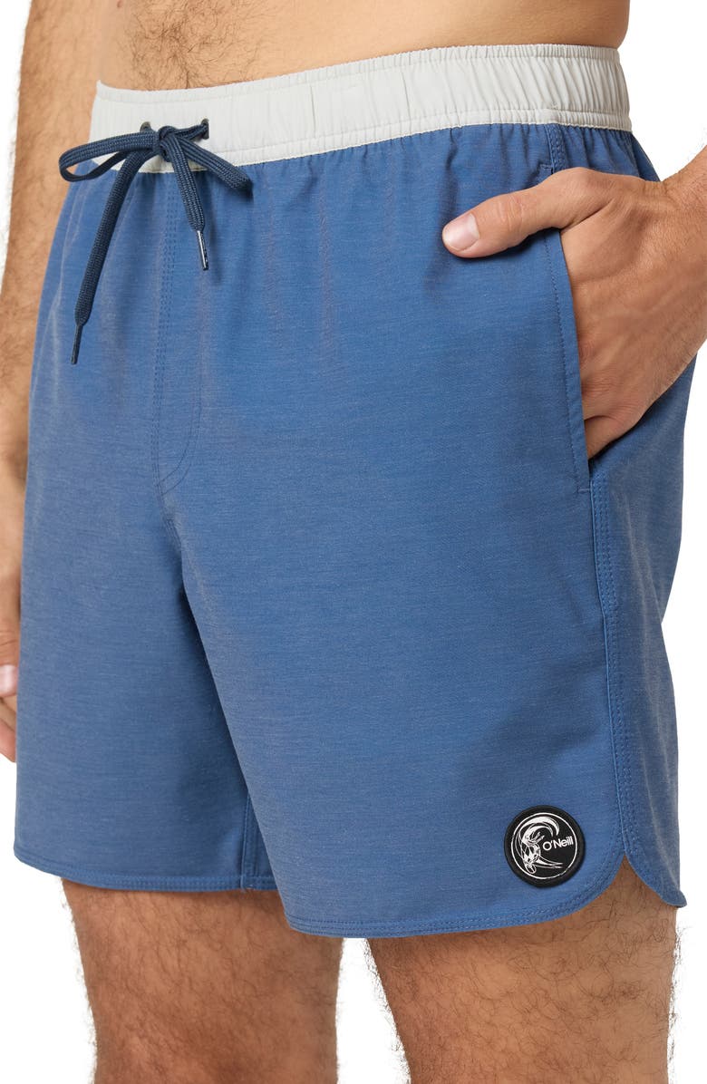 O'Neill OG Solid Scallop Volley Swim Trunks, Alternate, color, Vintage Indigo