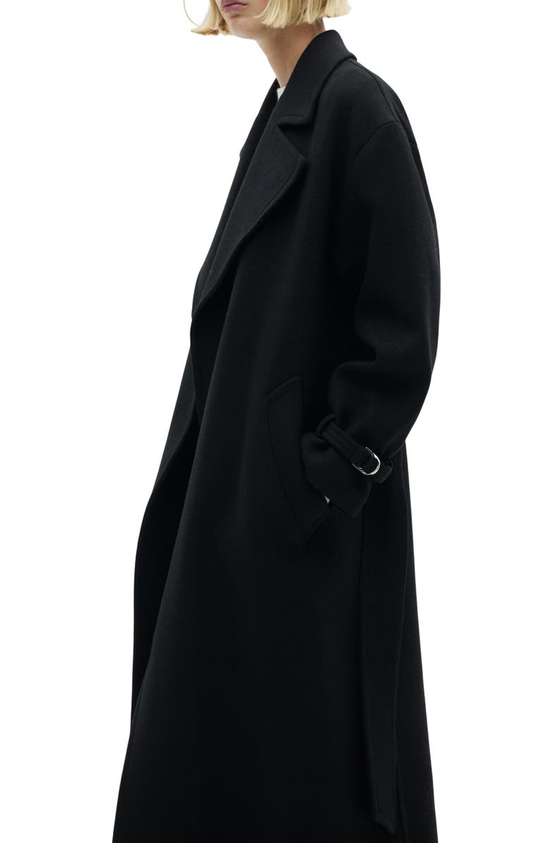 MANGO Traviata Tie Belt Wool Blend Coat, Alternate, color,
