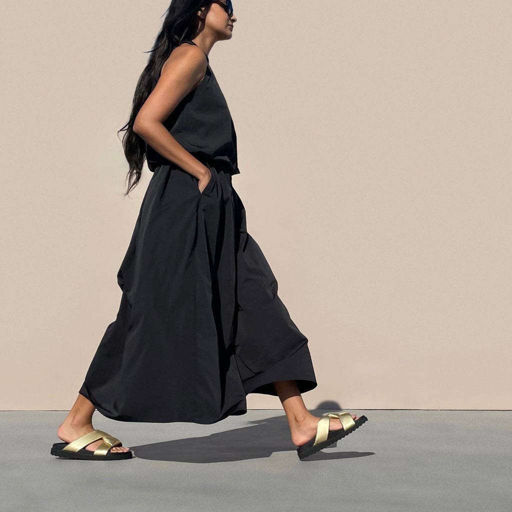 Obi Sandal, Alternate, color, Gold Nappa