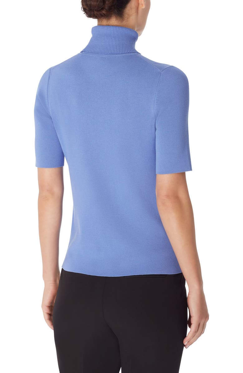 Anne Klein Short Sleeve Turtleneck Top, Alternate, color,