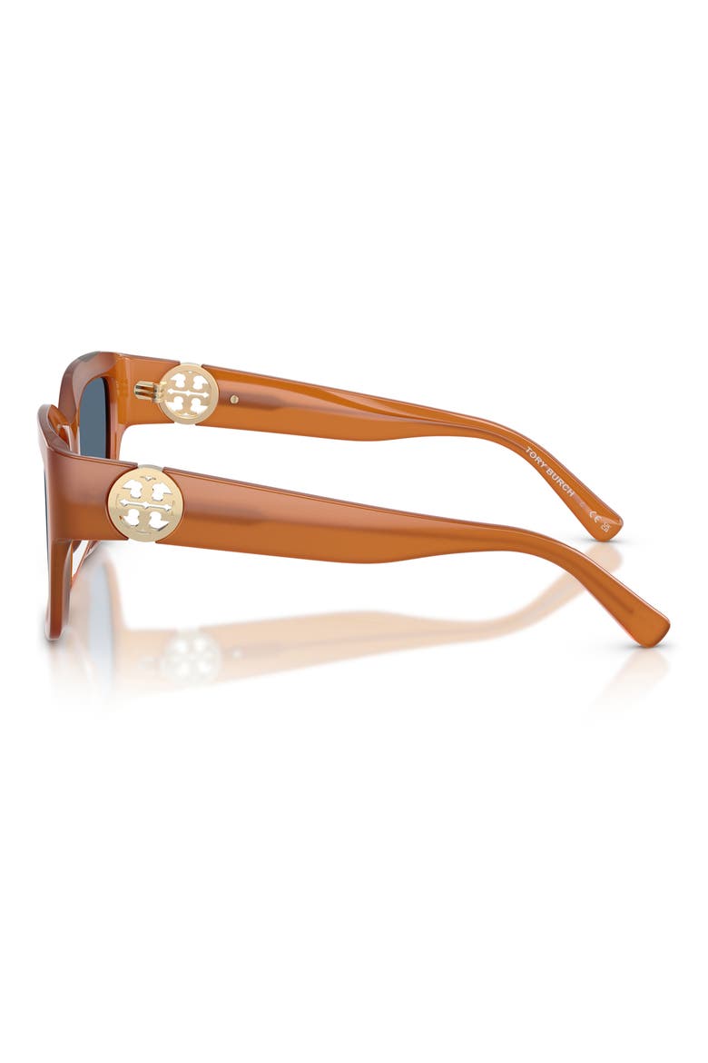 52mm Square Sunglasses, Alternate, color, AMBER BROWN / BLUE