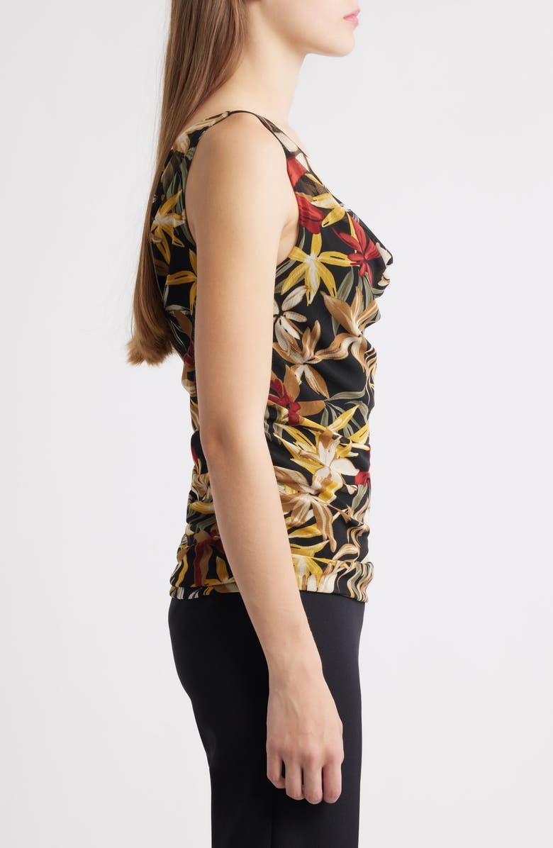 Anne Klein Floral Mesh Cowl Neck Tank, Alternate, color,