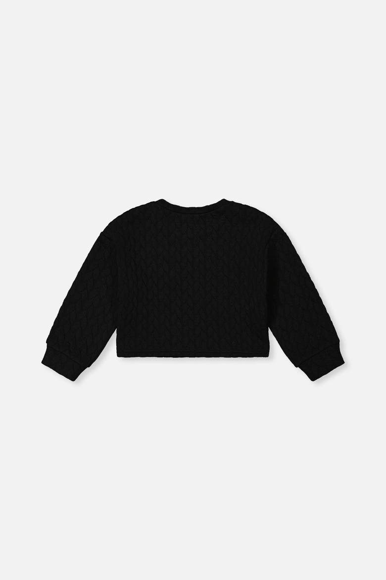 Quilted Diamond Shoulder Button Jacquard Sweatshirt, Alternate, color, Black