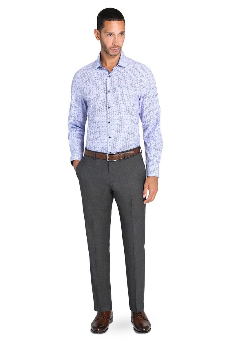 Slim Fit Micro Floral Performance Dress Shirt, Alternate, color, LILAC