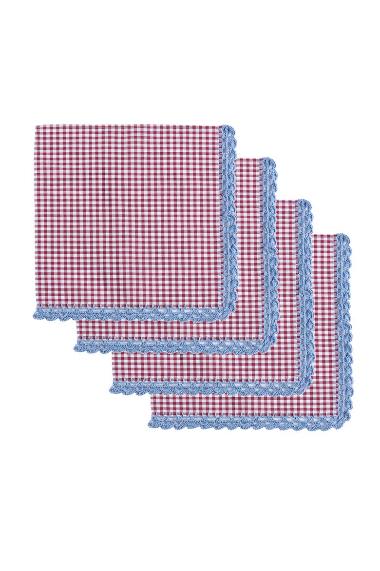 Flores Crochet Napkin - Set of 4, Alternate, color, Burgundy