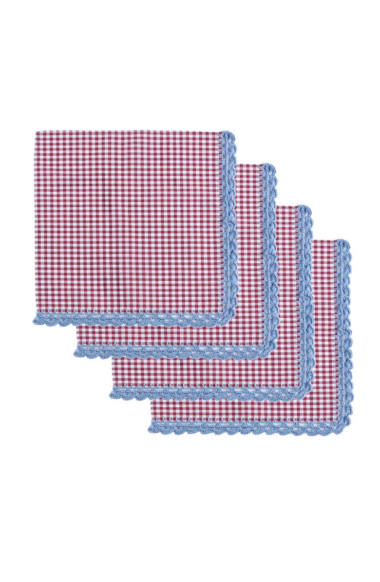 Casa Edel Flores Crochet Napkin - Set of 4, Alternate, color, Burgundy