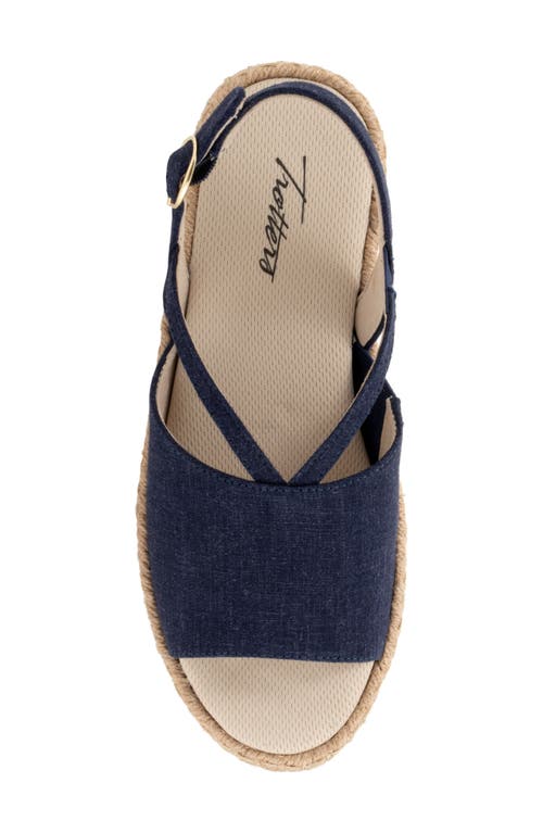Trotters Pepper Slingback Espadrille Sandal In Navy Textile