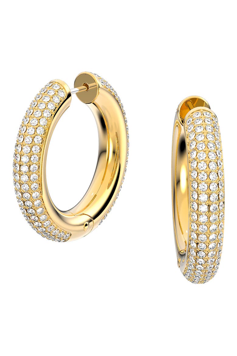 Dextera Crystal Hoop Earrings, Alternate, color, GOLD