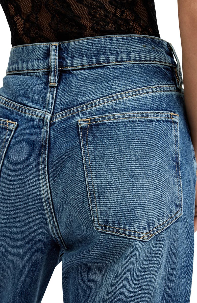 AllSaints Blake Raw Hem Wide Leg Jeans, Alternate, color, Dark Indigo