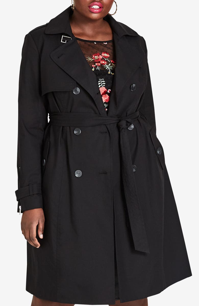 City Chic Mystique Trench Coat, Alternate, color, 
