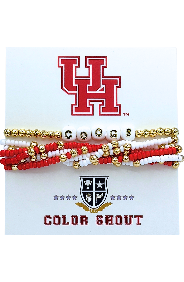 Color Shout Houston Lucky 7 Bracelet Set, Main, color, Yellow Gold