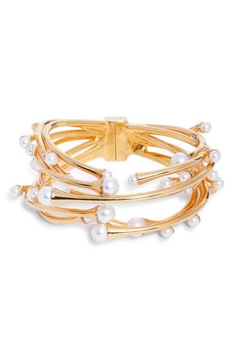 Pearl Nest Cuff Bracelet