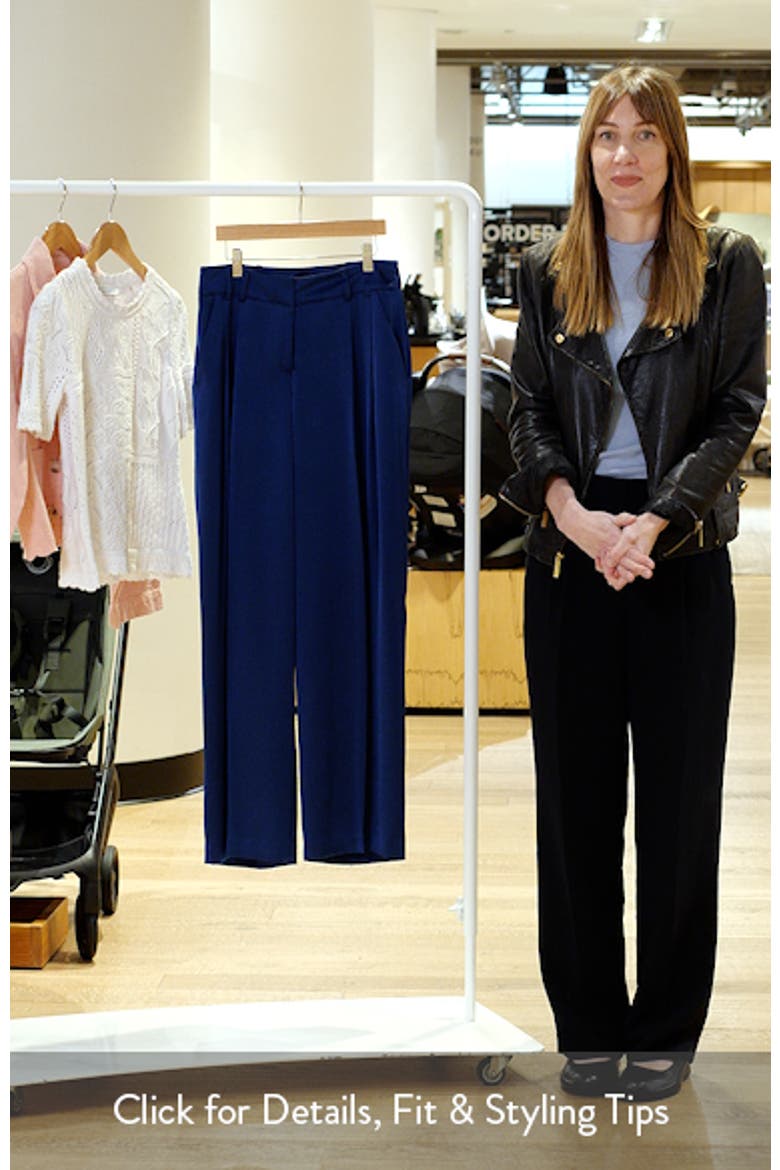 Pleated Wide Leg Satin Pants video