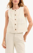 Veronica Beard Ording Sleeveless Button-Up Top
