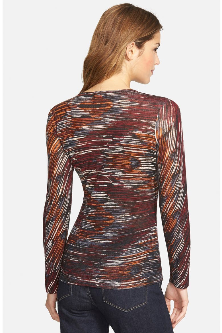 'Bliss' Surplice Silk Blend Knit Top (Nordstrom Exclusive), Alternate, color, MULTI