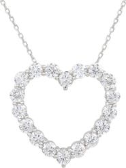 SUZY LEVIAN Sterling Silver Cubic Zirconia Heart Pendant Necklace