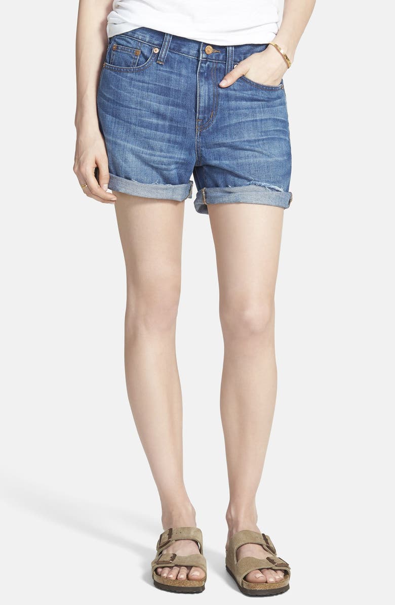Madewell Raw Edge Denim Boyshorts, Main, color,