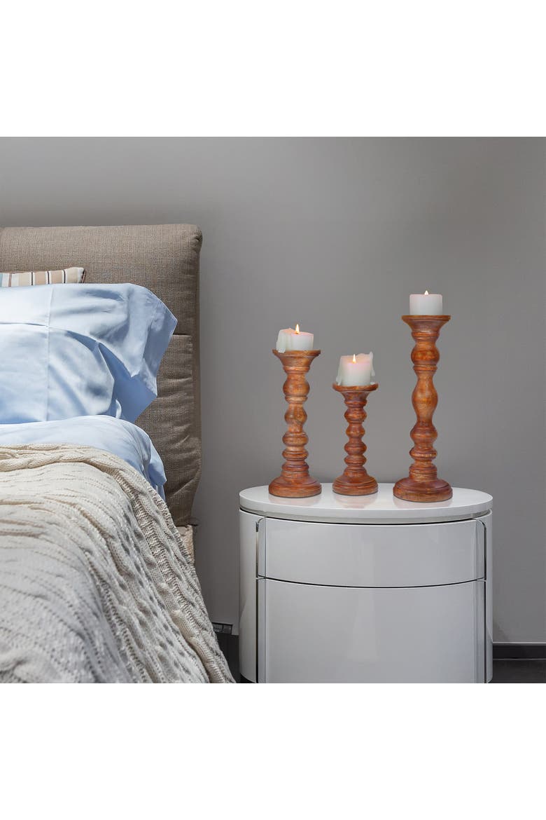 Willow Pillar Candleholder Set, Alternate, color, White