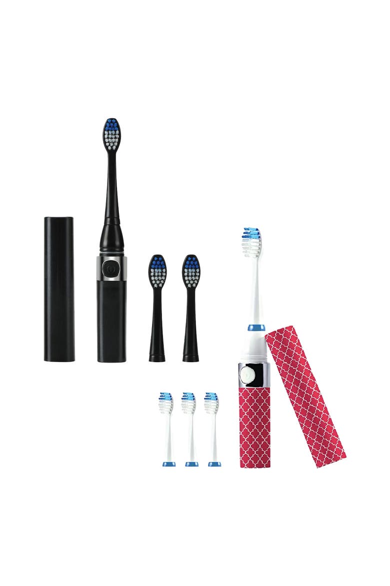 Black & Pink Portable Sonic Toothbrush Set, Main, color, Multicolor