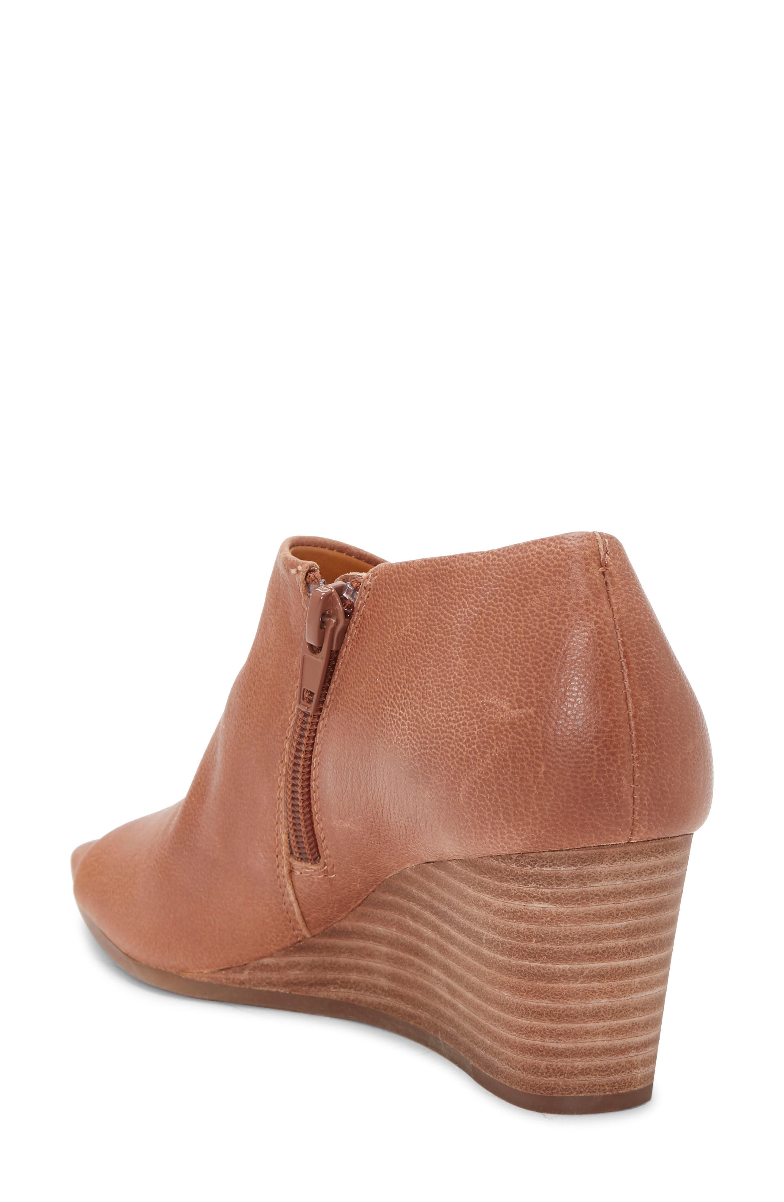Tylera Open Toe Wedge Bootie, Alternate, color, MACAROON LEATHER