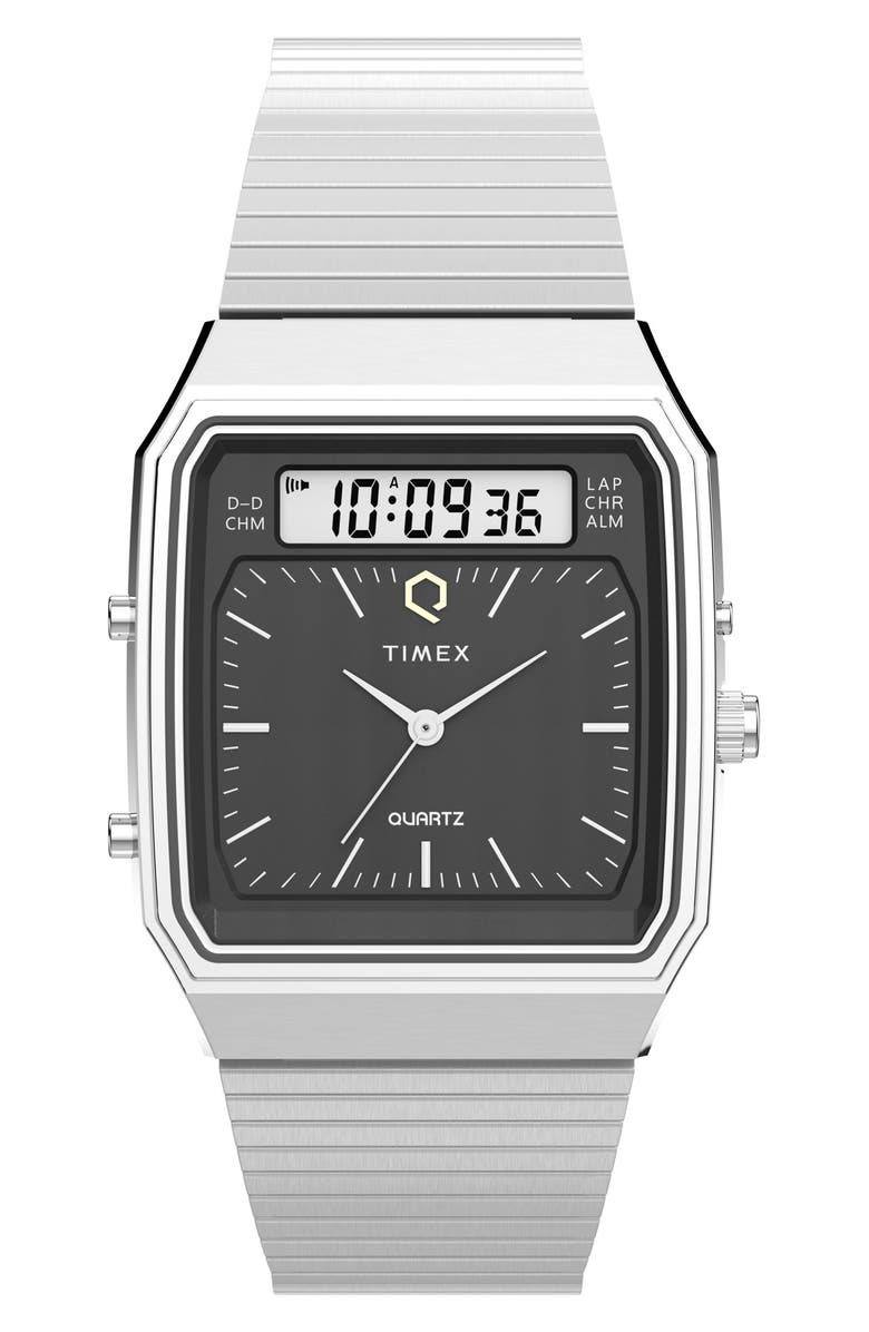 Timex<sup>®</sup> Q Timex 1982 Ana-Digi Reissue Bracelet Watch, 33mm, Main, color,