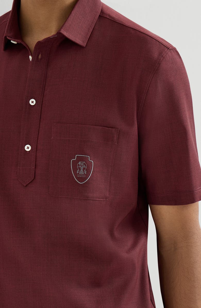 Brunello Cucinelli Poplin polo, Alternate, color, Cherry