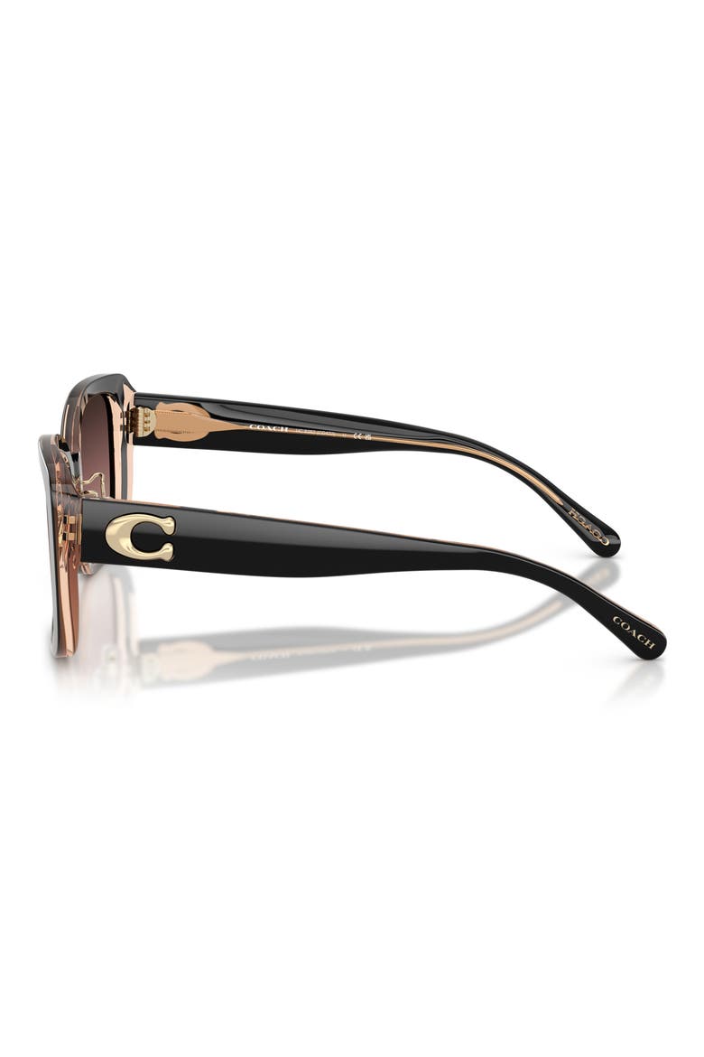 54mm Gradient Square Sunglasses, Alternate, color, BLACK / BLUSH / BROWN PURPLE