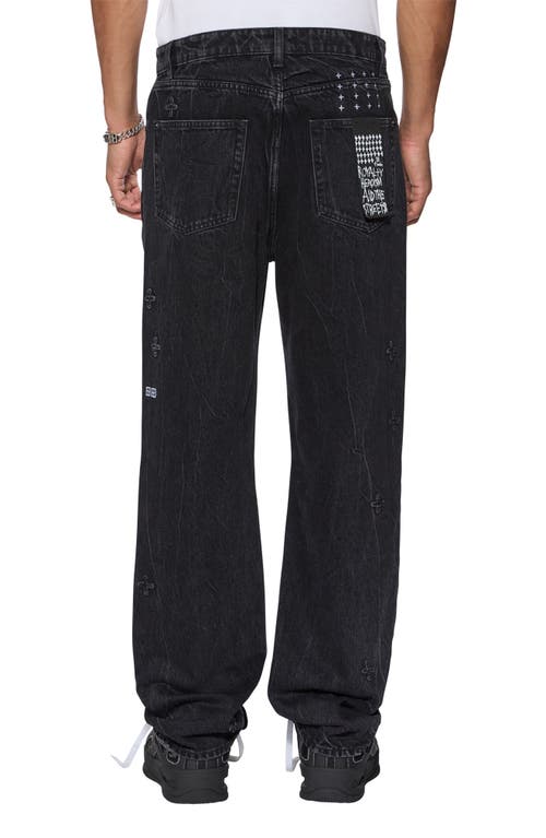 Shop Ksubi Anti K Kplus Wide Leg Jeans In Black