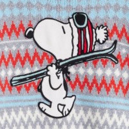 Chinti & Parker Wool-cashmere Snoopy Ski Fairisle Sweater In Gray