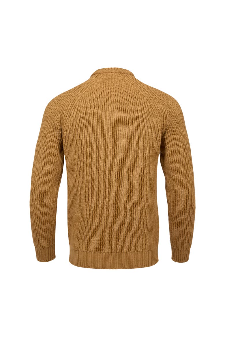 British Ribbed Fishermans Sweater, Alternate, color, AUTUMN BROWN