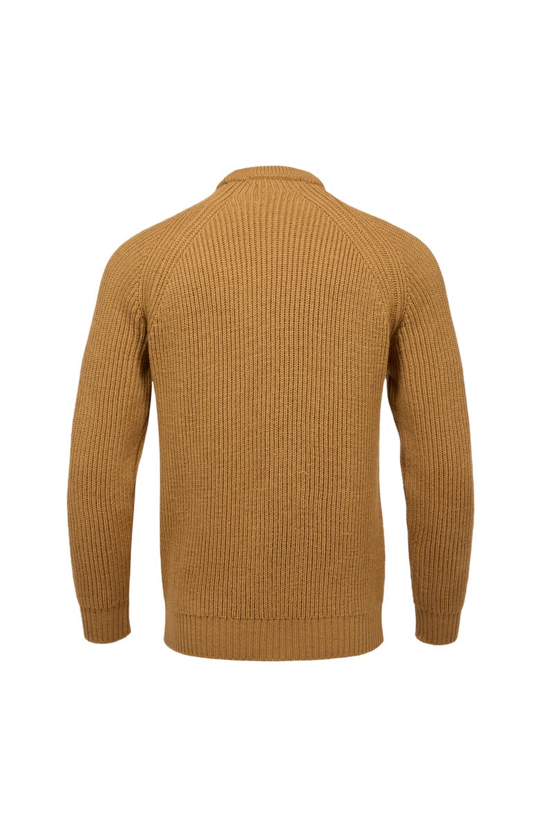 Celtic & Co. British Ribbed Fishermans Sweater, Alternate, color, Autumn Brown