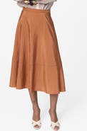 MANGO Satin Midi Skirt