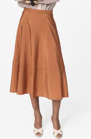 MANGO Satin Midi Skirt