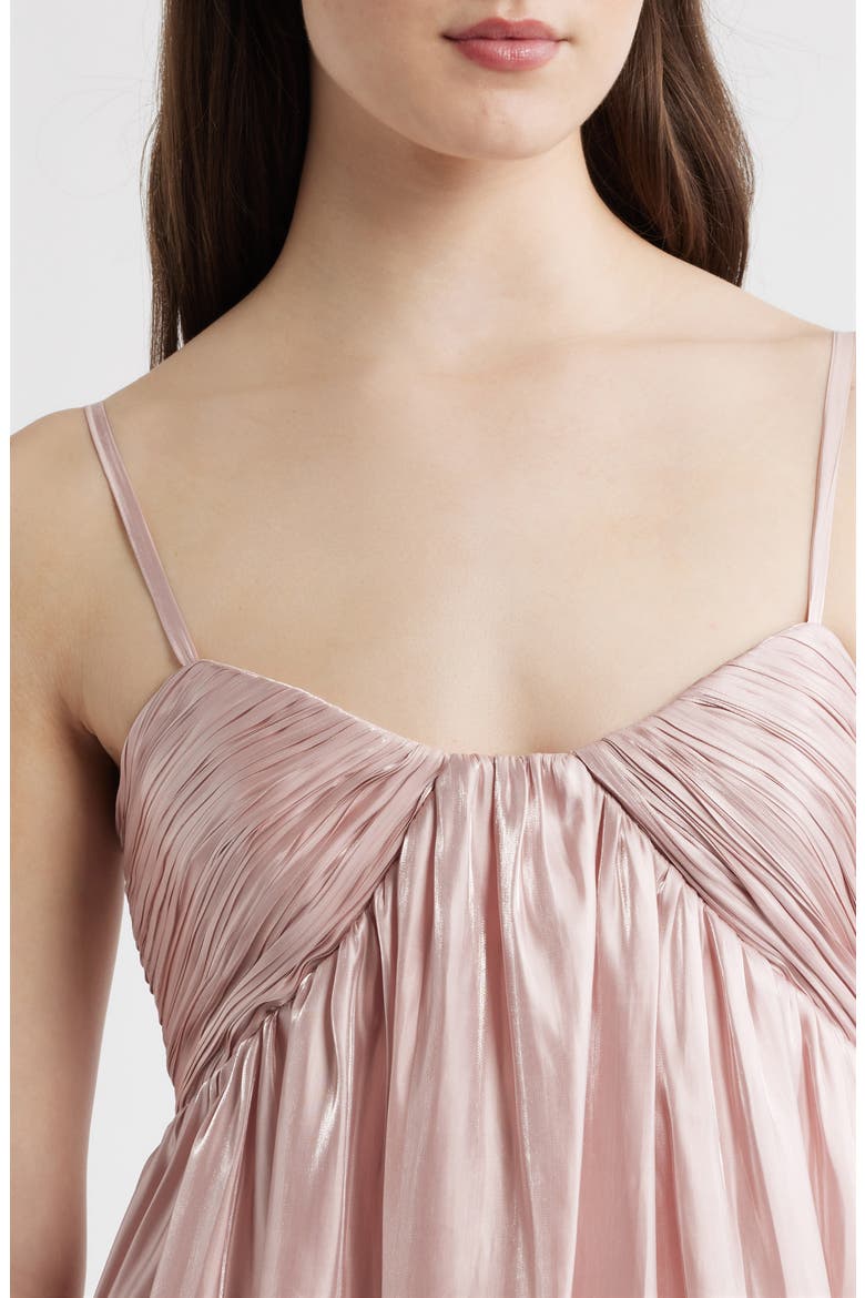 Matty Ruched Metallic Sleeveless Gown, Alternate, color, BLUSH