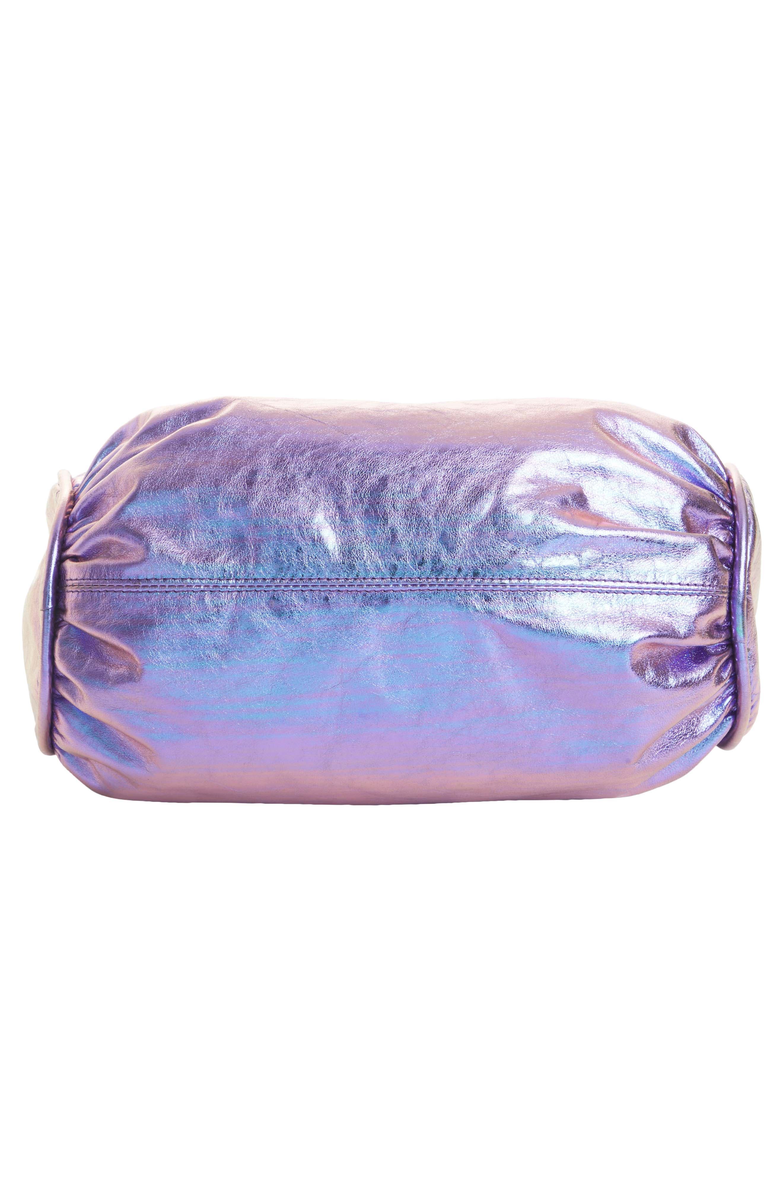 Isabel Marant Shelby Scrunch Iridescent Leather Shoulder Bag, Alternate, color, 