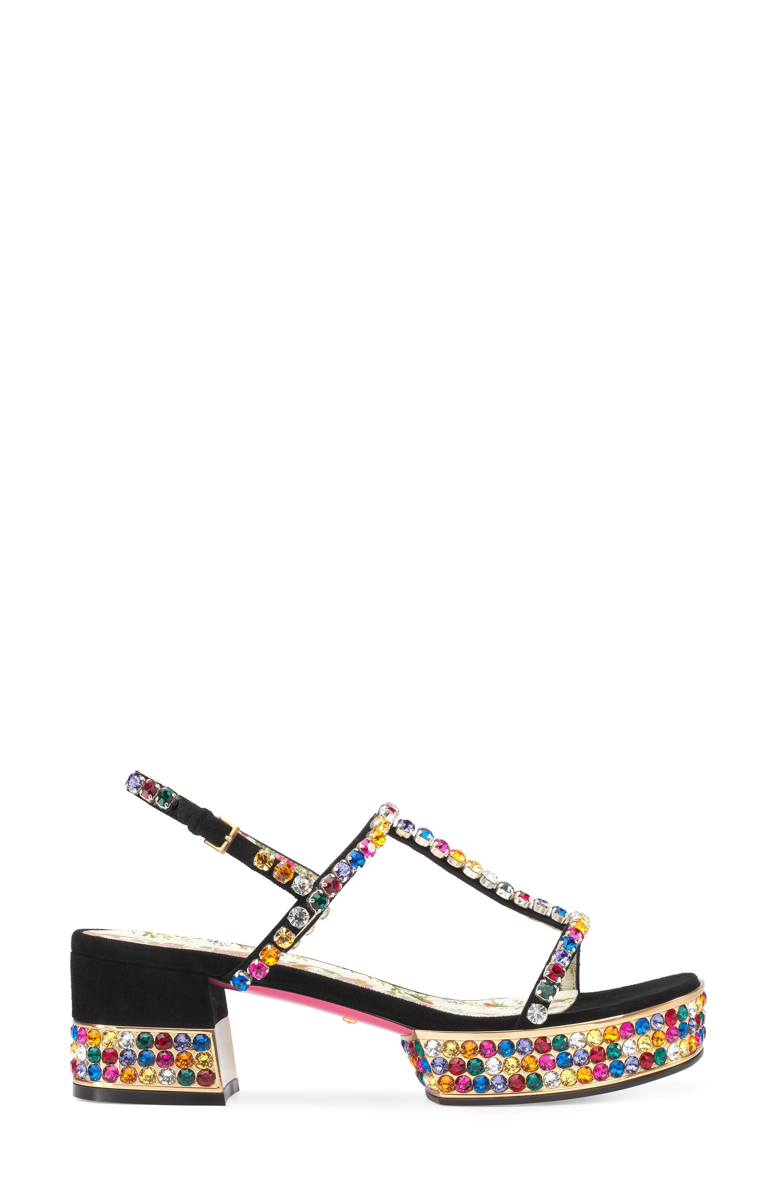 Gucci Mira Crystal Embellished Platform Sandal, Alternate, color, 