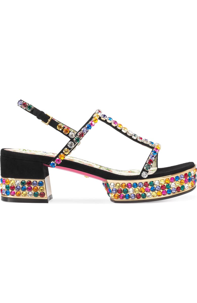 Gucci Mira Crystal Embellished Platform Sandal, Alternate, color,