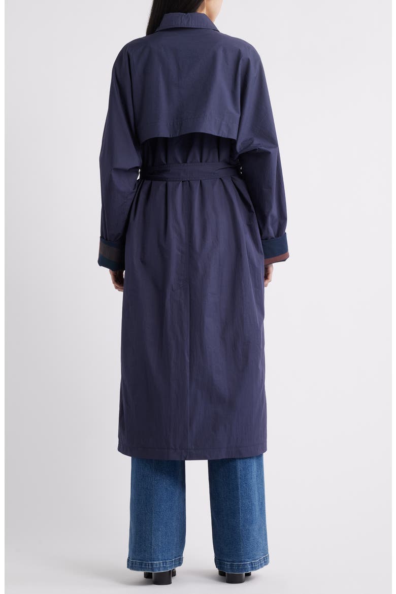 Longline Rain Trench Coat, Alternate, color, NAVY