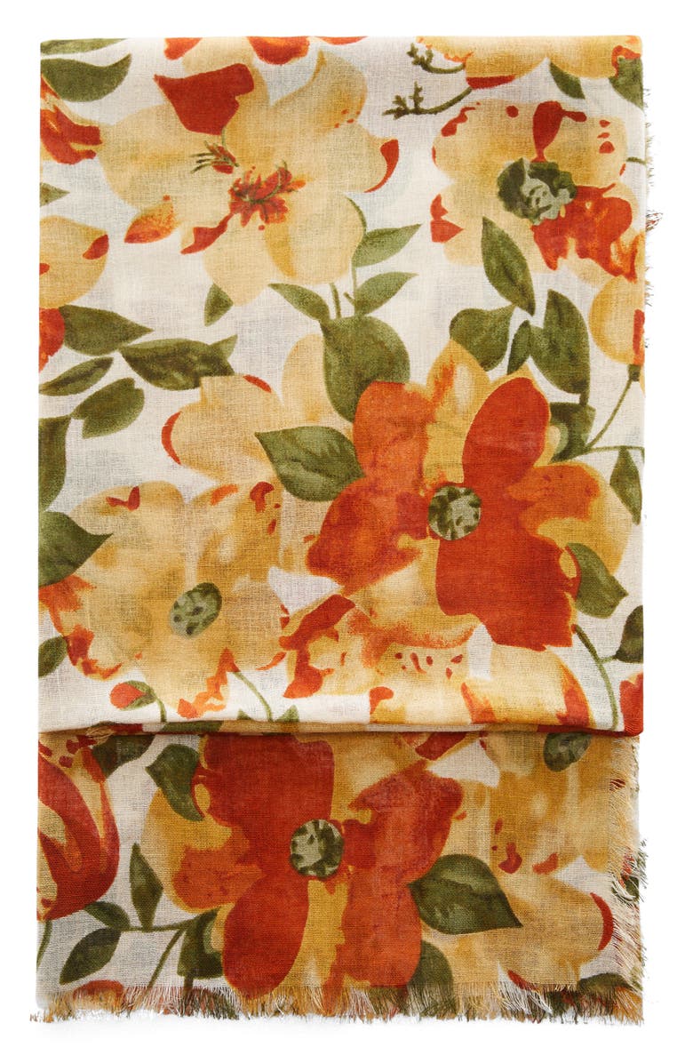 MANGO Floral Scarf, Main, color,