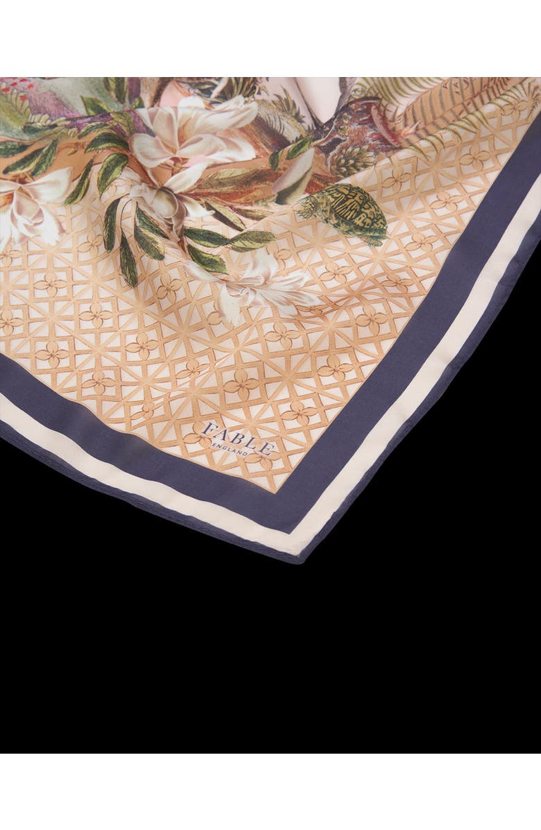 Fable England Wonderland Narrative Square Scarf, Alternate, color, Caramel